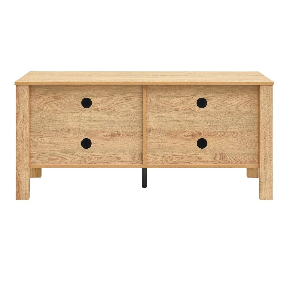 Alt View 3. New Classic Furniture - Thayer Wood TV Console with Two Doors in Natural/Beige - Brown.
