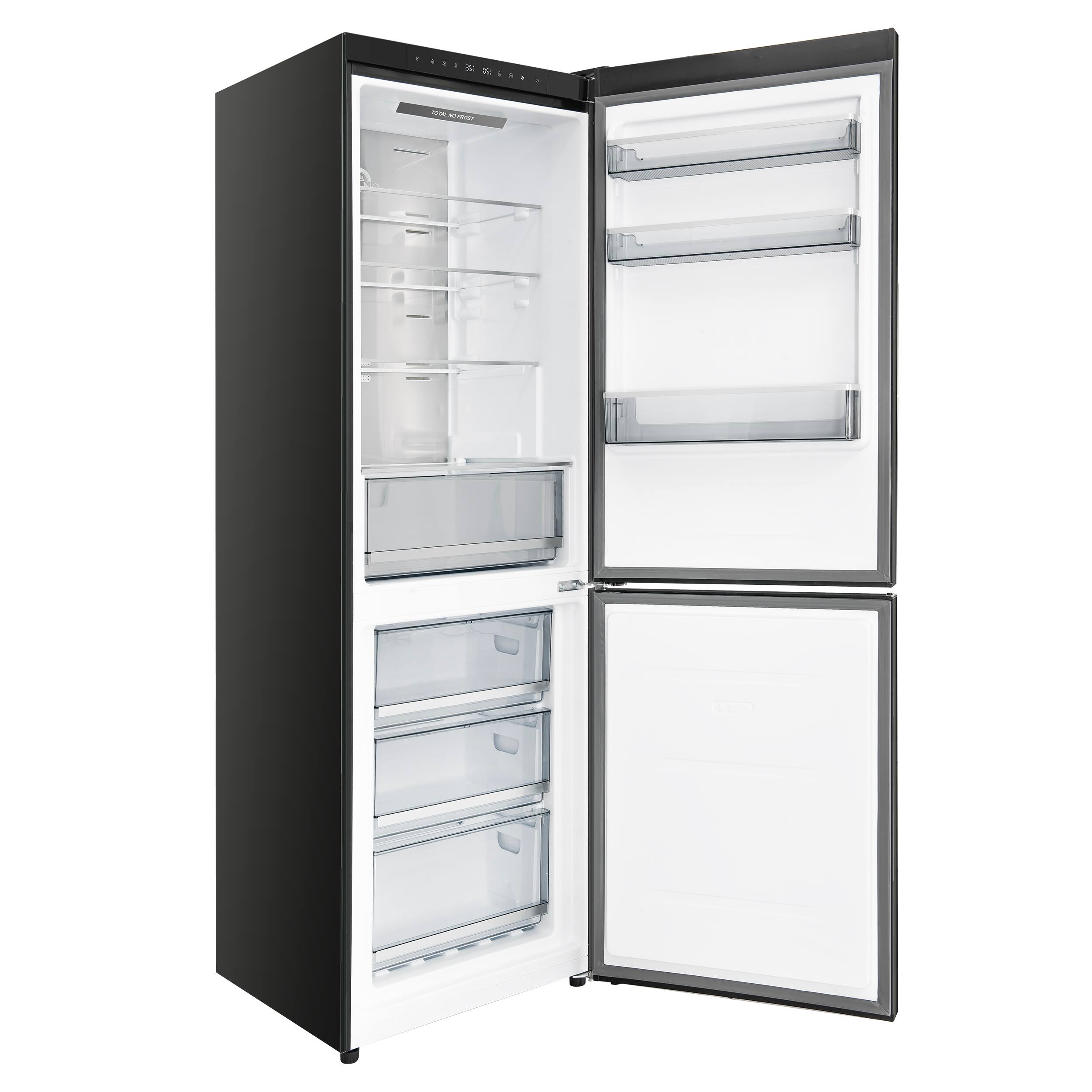Alt View 2. Forno Appliances - Custodia 10.3 Cu. Ft. 24" Counter-Depth Bottom Freezer Refrigerator with Right-Hinge Door and Total No Frost - Black - Black.