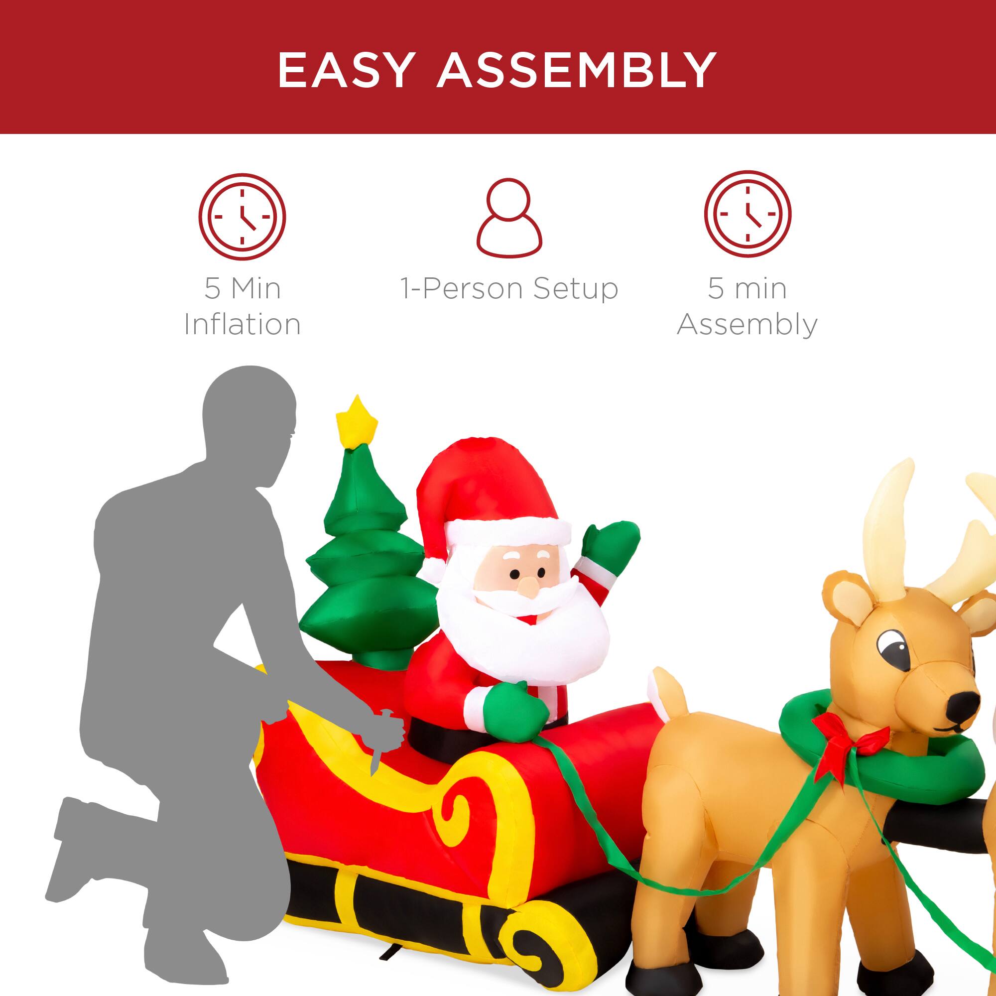 EASY ASSEMBLY

- 5 Min Inflation
- 1-Person Setup
- 5 min Assembly