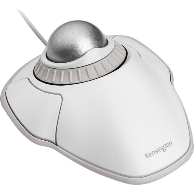 Kensington - Orbit Trackball with Scroll Ring - Optical - Cable - USB - Scroll Ring - 2 Button(s) - Wired - White