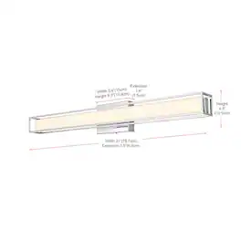 Living District - Aden 31 Inch Led Wall Sconce In - Chrome