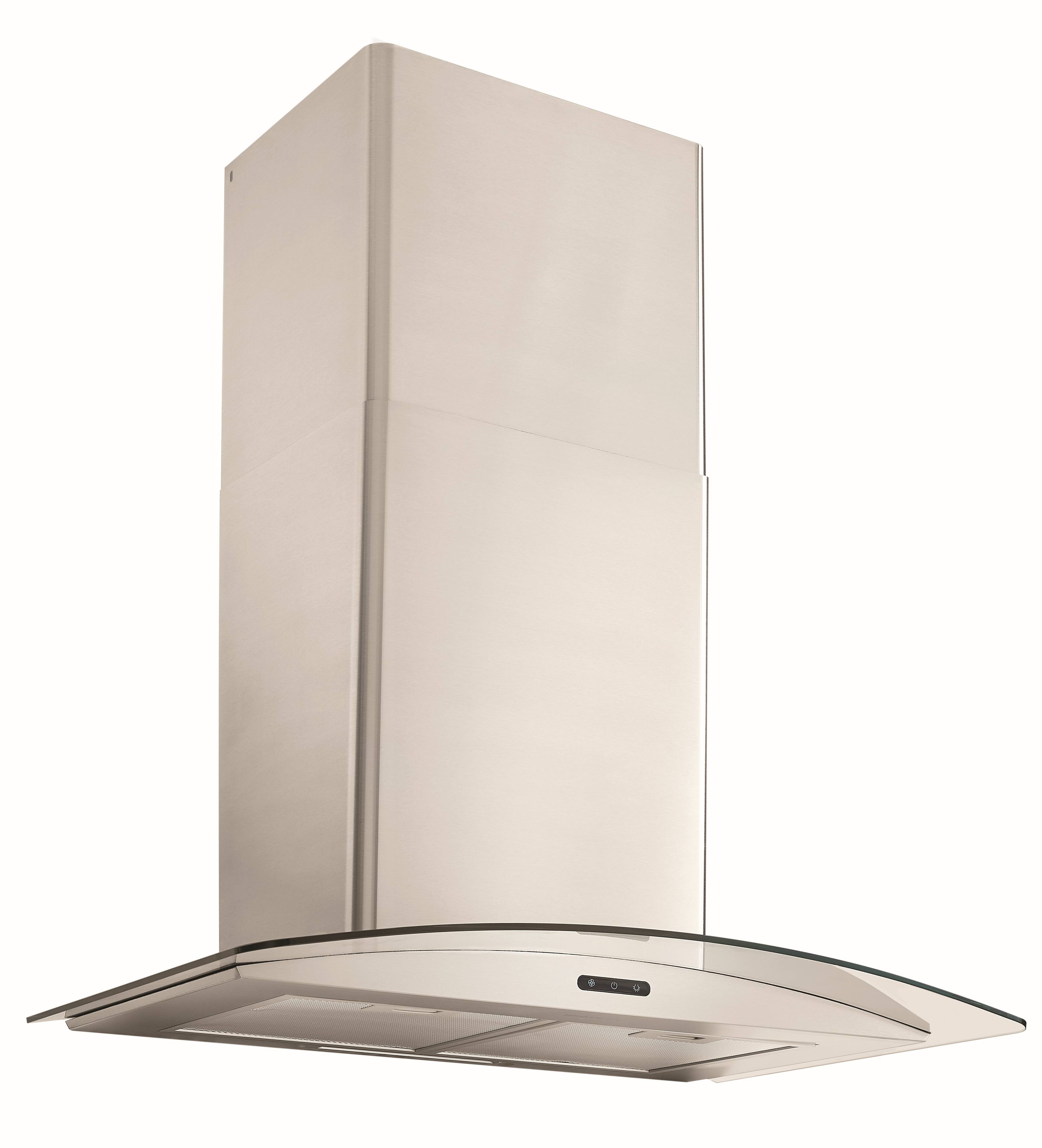 Alt View 3. Broan - Broan® Elite EW46 Series 30-Inch Convertible Curved Glass Chimney Range Hood, 460 Max Blower CFM - Stainless Steel.