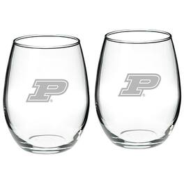 Jardine - Purdue Boilermakers 2-Piece 21oz. Stemless Wine Glass Set - Multicolor