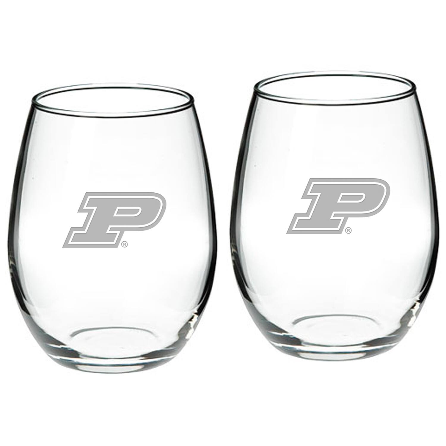 Front. Jardine - Purdue Boilermakers 2-Piece 21oz. Stemless Wine Glass Set - Multicolor.