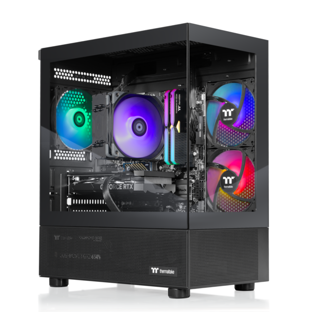 Thermaltake - LCGS View i1470-170 Gaming Desktop Intel Core i7-14700F 2025, 32GB DDR5 Memory, NVIDIA GeForce RTX 5070, 1TB NVMe M.2 - Black