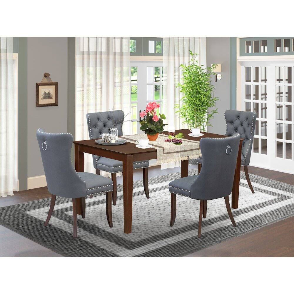 Alt View 8. East West Furniture - 5 Piece Kitchen Table Set Contains a Rectangle Modern Dining Table - Mahogany.