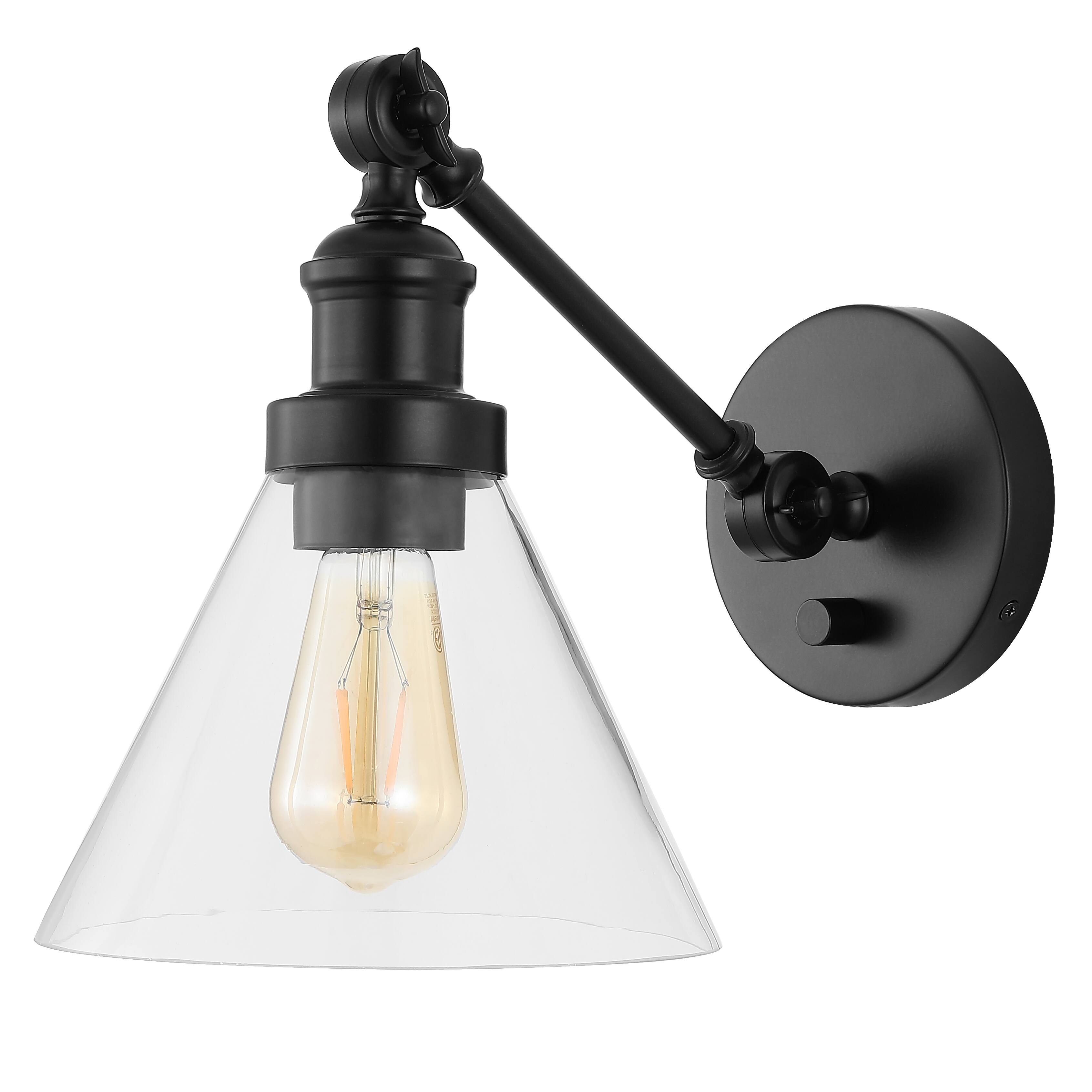 Alt View 5. Jonathan Y - Cowie 8" Iron/Glass Adjustable LED Wall Sconce, Oil Rubbed Bronze - Oil Rubbed Bronze.