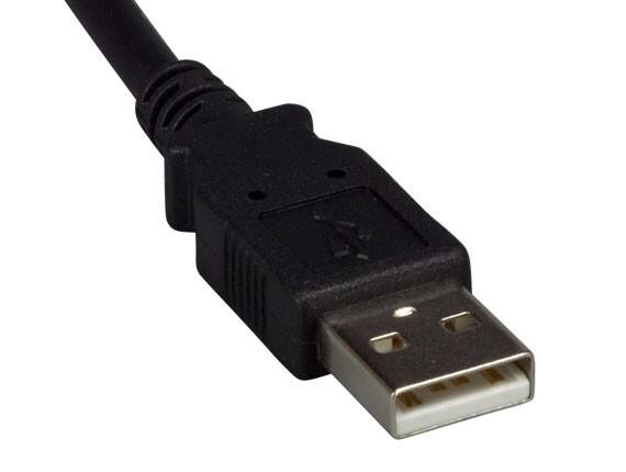 Angle. Cable Leader - 6ft USB 2.0 Type A Male to Mini-B 4-Pin Male Cable, 480Mbps, Double-Shielded - Black.