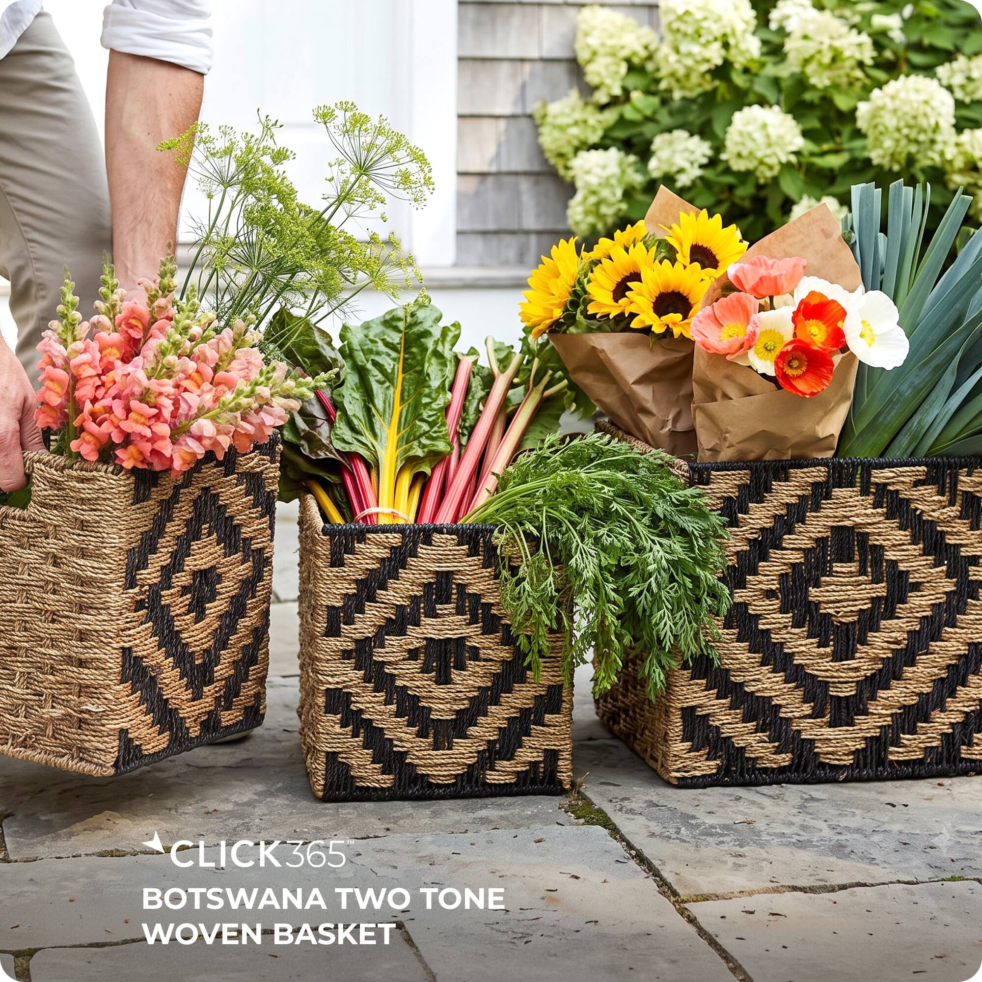 CLICK365 BOTSWANA TWO TONE WOVEN BASKET