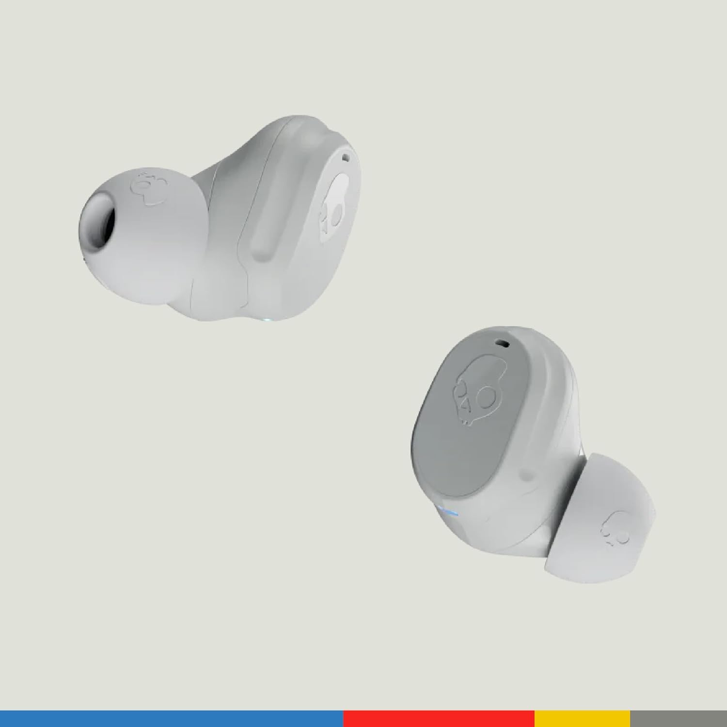 Angle. Skullcandy - Mod Wireless Earbuds, Bluetooth Headphones, Up to 32 Hours Battery, Noise Isolating Fit, Sweat and Water Resistant - Light Grey.
