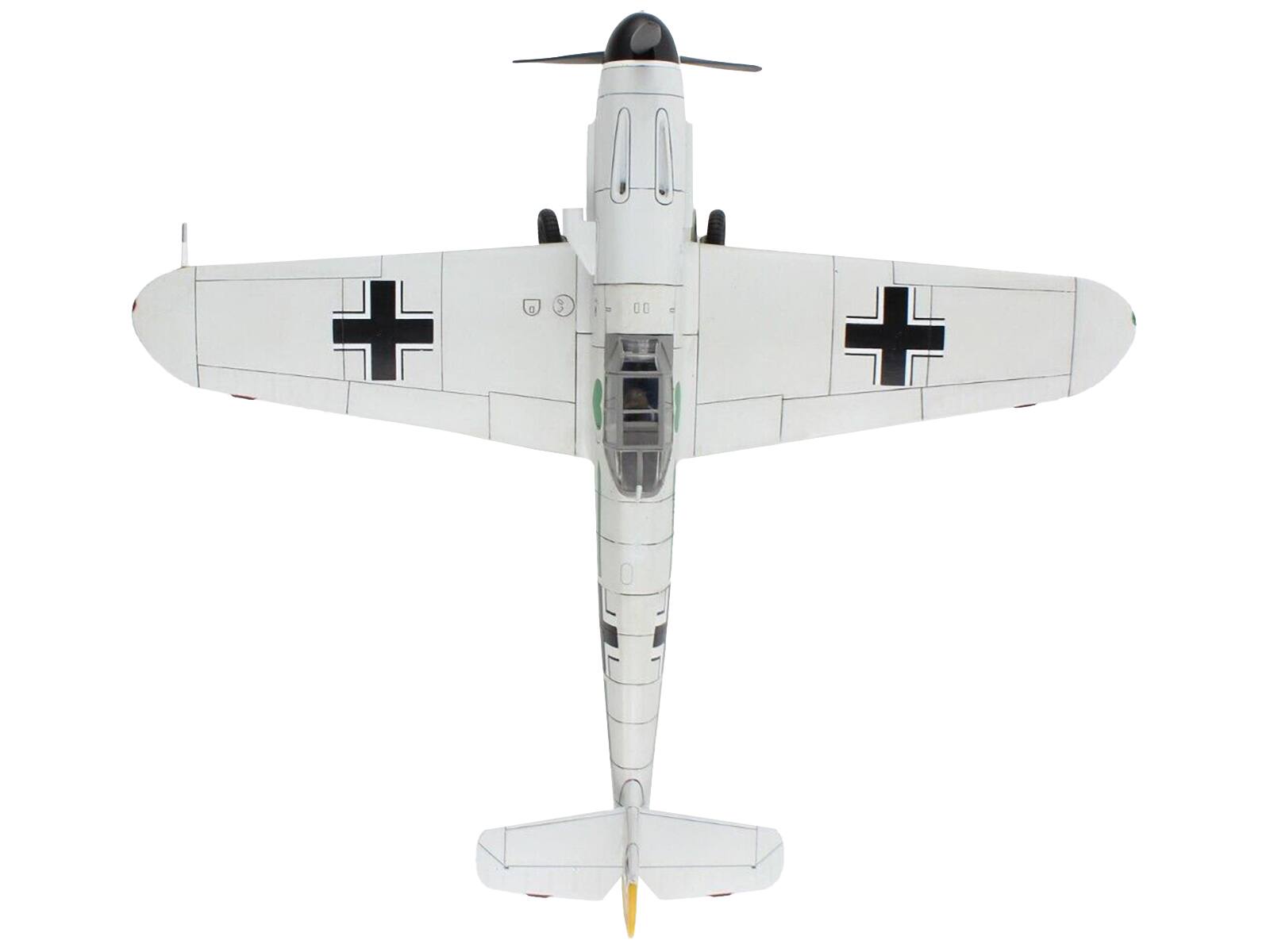 Angle. Hobby Master - Messerschmitt BF 109F-4 Obt. Otto Kath Stab/JG 54 Staraya Russia Soviet Union 1941 German Luftwaffe 1/48 - White  And Light Green.