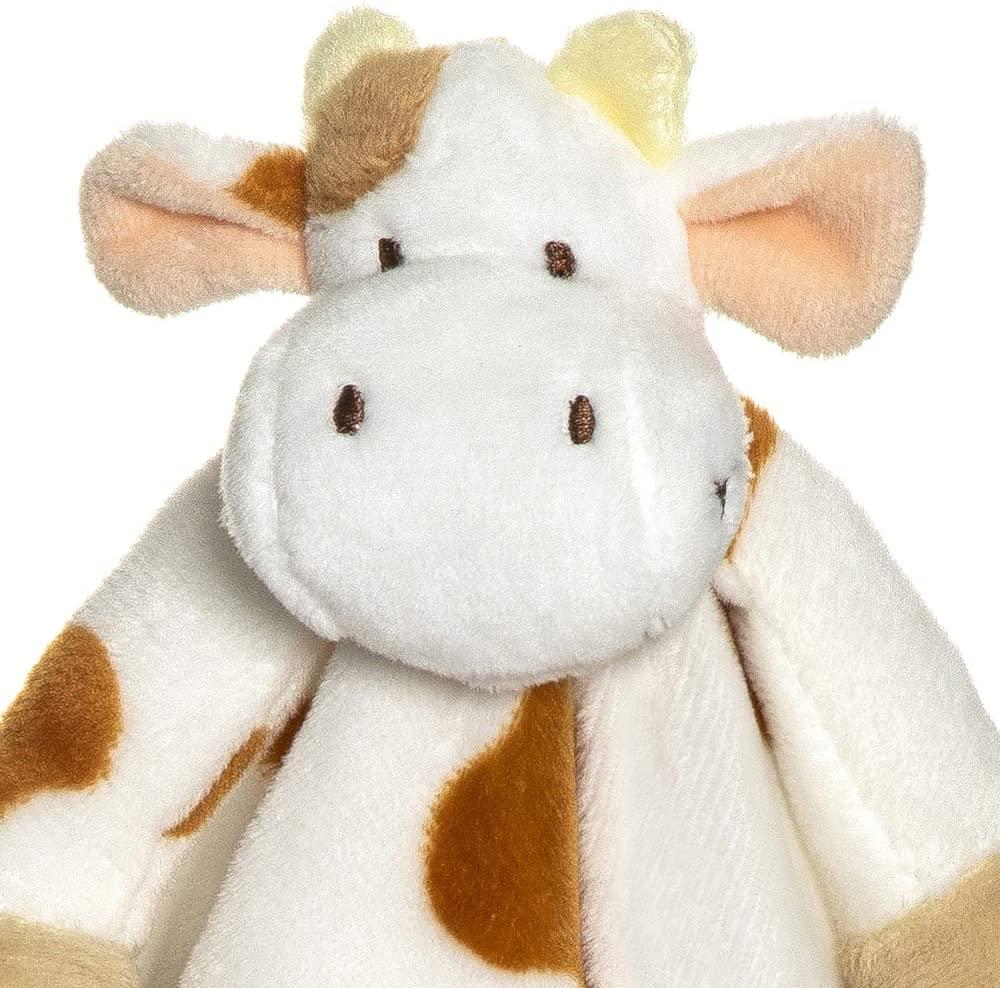 Alt View 1. TriAction Toys - Teddykompaniet Diinglisar Collection 11 Inch Plush Animal Blanket | Cow - White.