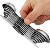 Zulay Kitchen - Stackable Magnetic Measuring Spoon with Leveler (Set of 8) - Black