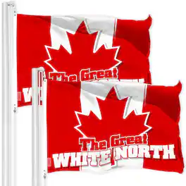G128 - 2-Pack Canada Flag 3x5 ft — Heavyweight 150D Polyester, Brass Grommets - Assorted Colors