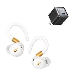 Soundcore - Sport X20 by Anker with USB C Charger Block 20W,True-Wireless Workout Earbuds, Rotatable and Extendable Ear Hooks