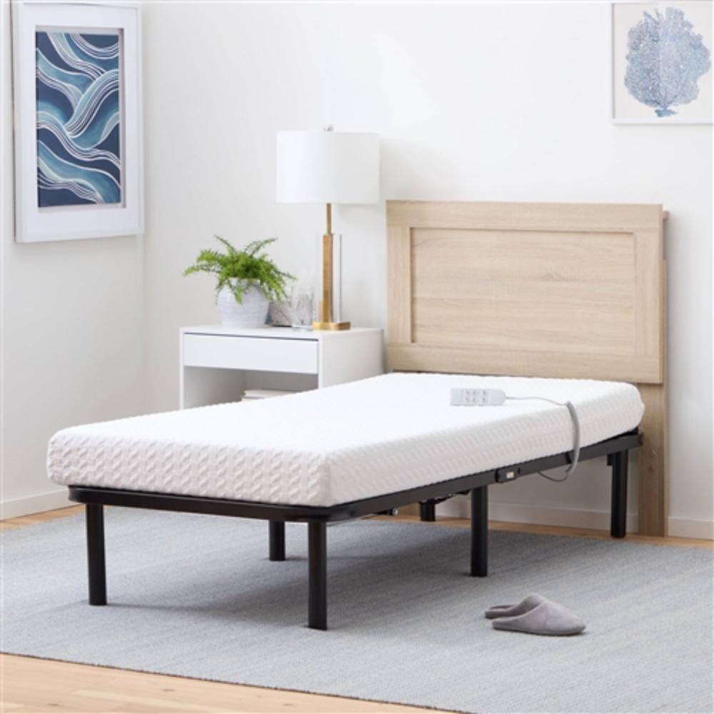 Alt View 1. Hivvago - Twin XL Remote Remote Controlled Steel Adjustable Bed - Black.