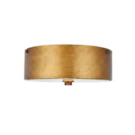 Living District - Hazen 2 light 12 inch Vintage Gold flush mount - Vintage Gold And White