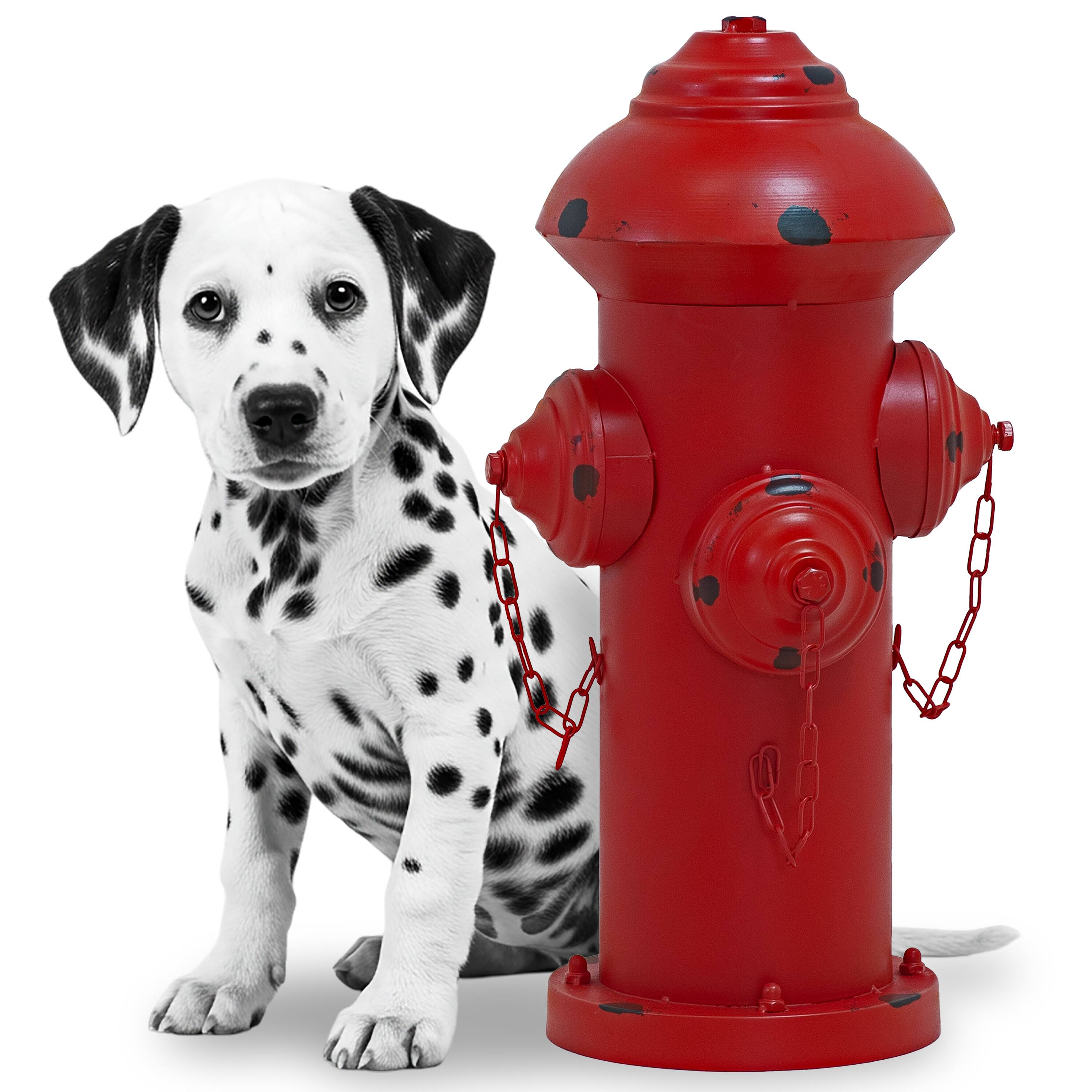Alt View 8. Sunnydaze - Fire Hydrant Metal Outdoor Statue - 21 in - Red.