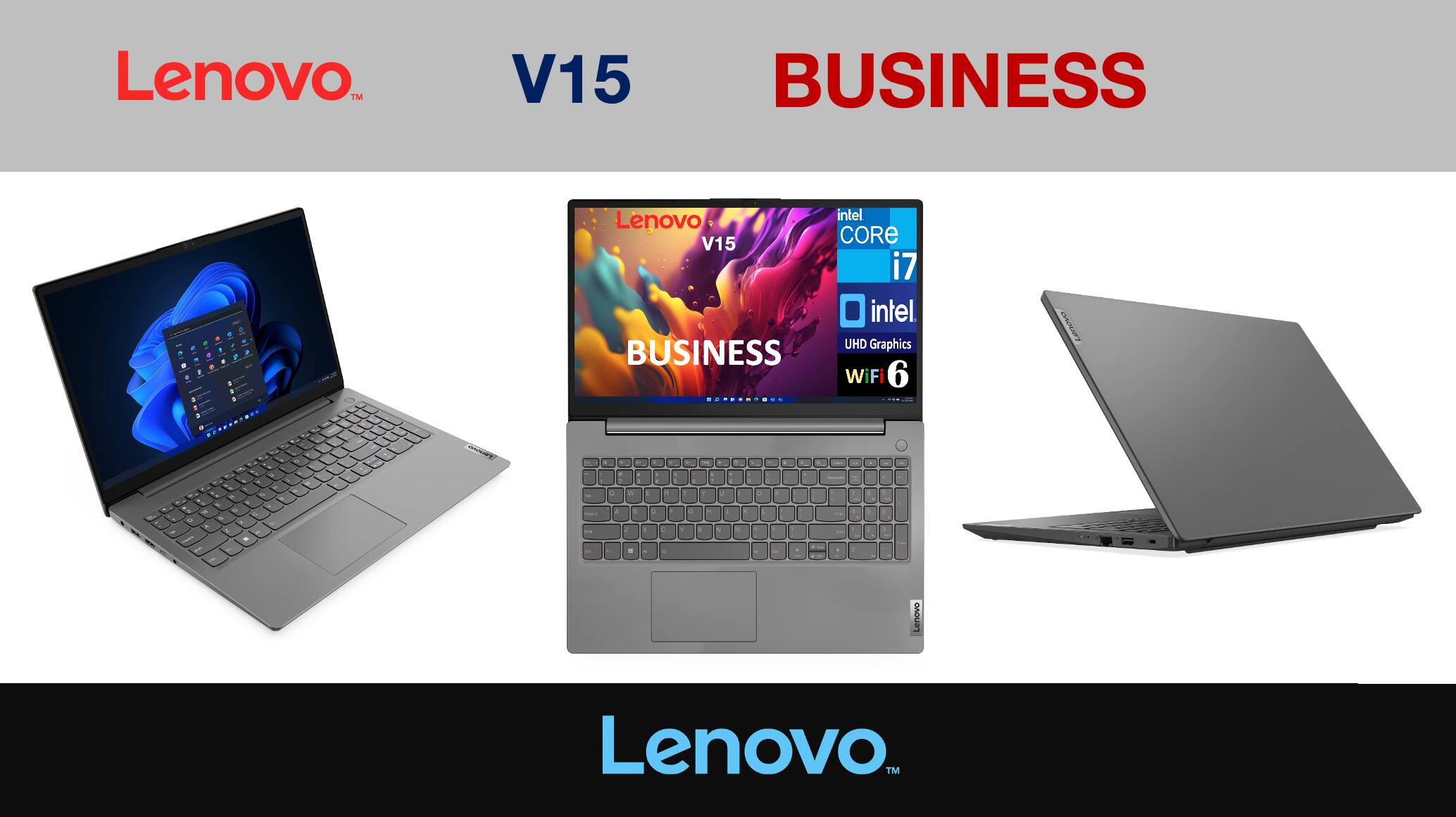 Lenovo V15 BUSINESS

- Intel Core i7
- Intel UHD Graphics
- WiFi 6