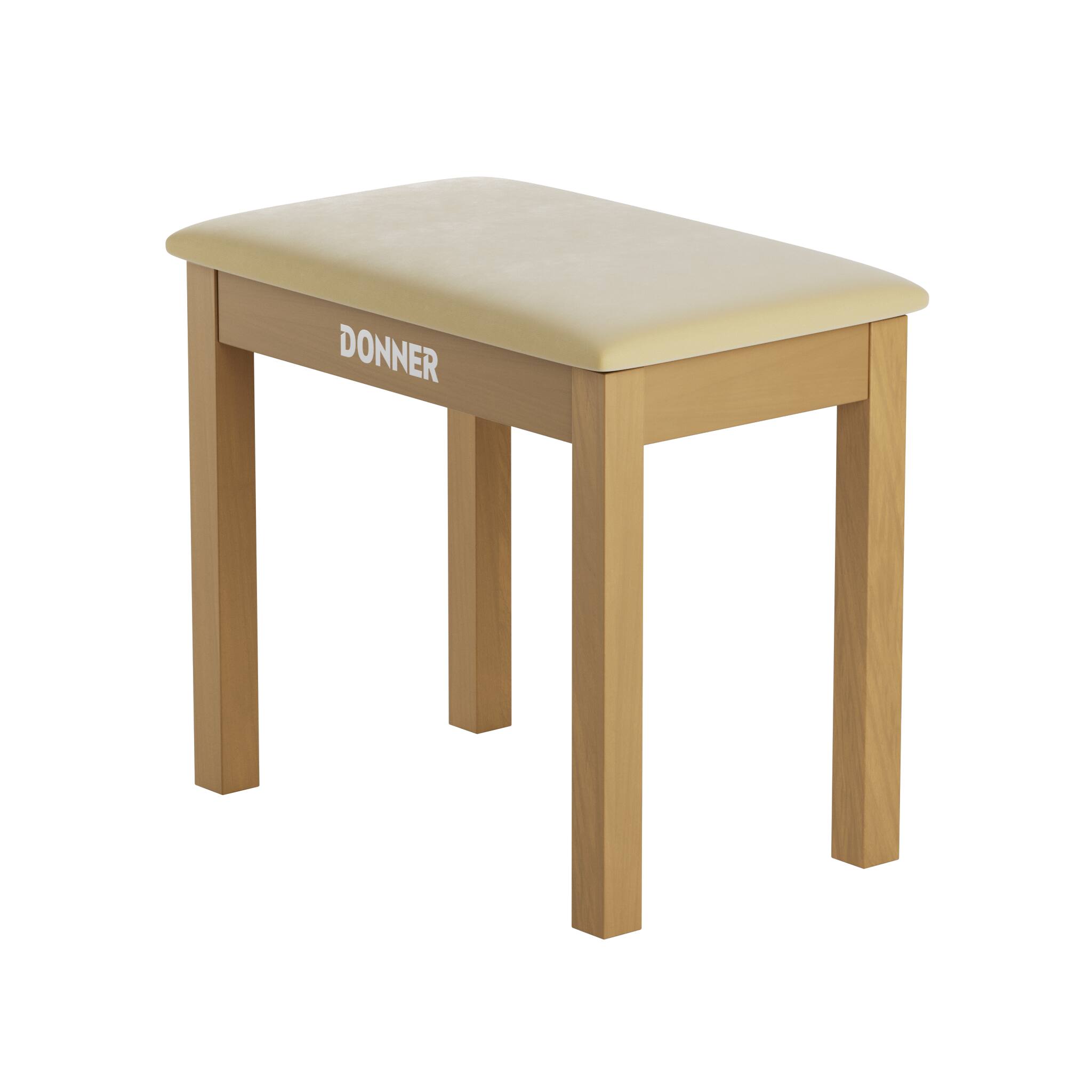 Angle. Donner music - Donner Light Wood Color Piano Bench with High-Density Suede Cushion - Light Wood Color.