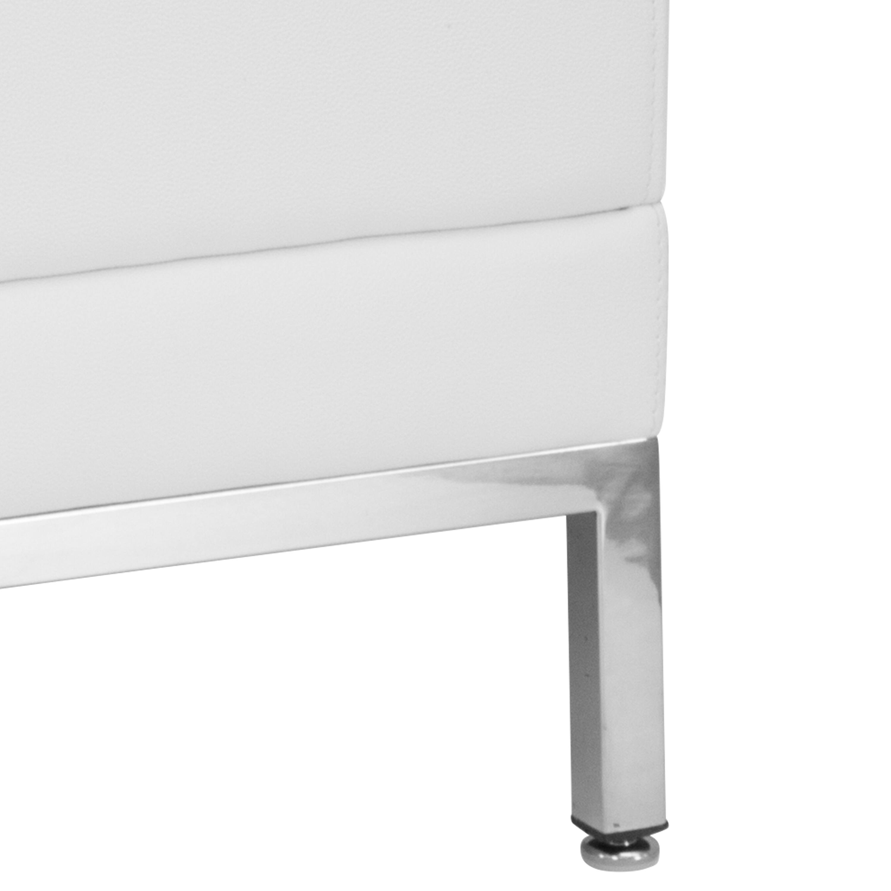 Alt View 6. Emma + Oliver - Contemporary LeatherSoftSoft Reception Modular Middle Chair - Melrose White.