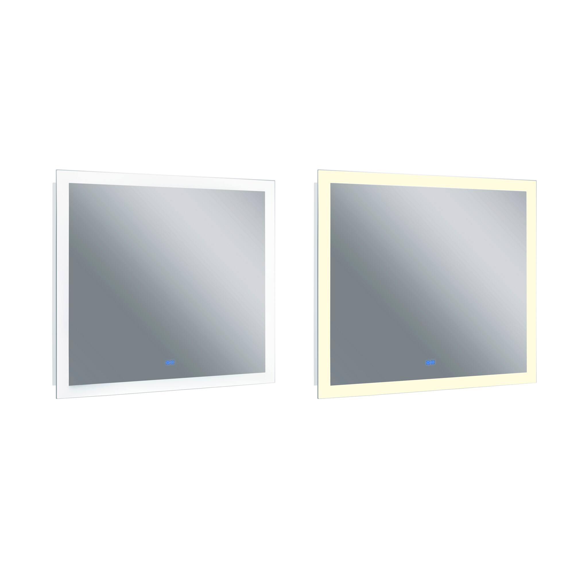 Front. CWI Lighting - Abigail Rectangle Matte White LED 40 in. Mirror From our Abigail Collection - White.