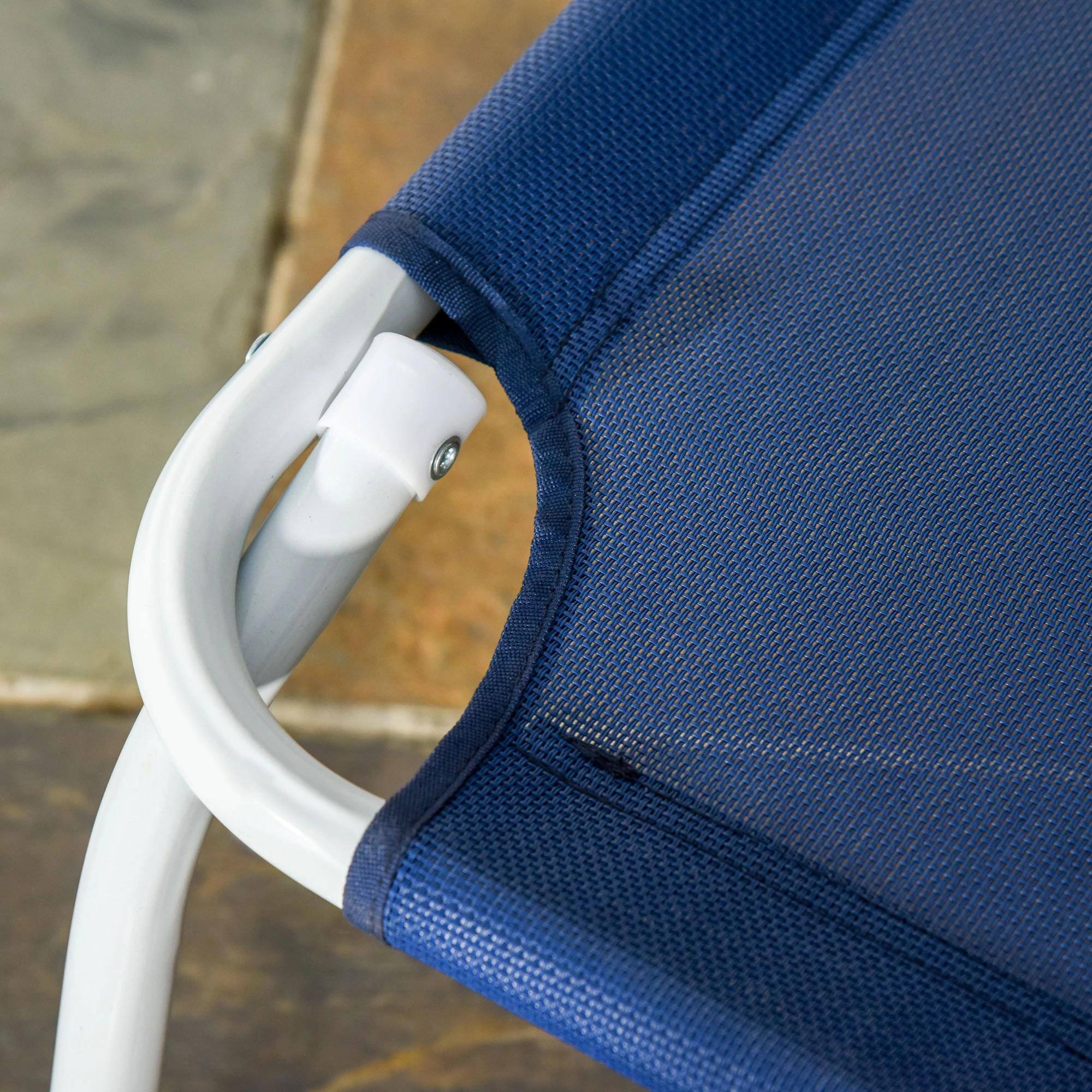 Alt View 1. Resenkos - Resenkos Folding Lounge Chair, Portable Outdoor Chaise Lounge, Sun Tanning Chair With 4-Position Reclining Back, Blue - Blue.