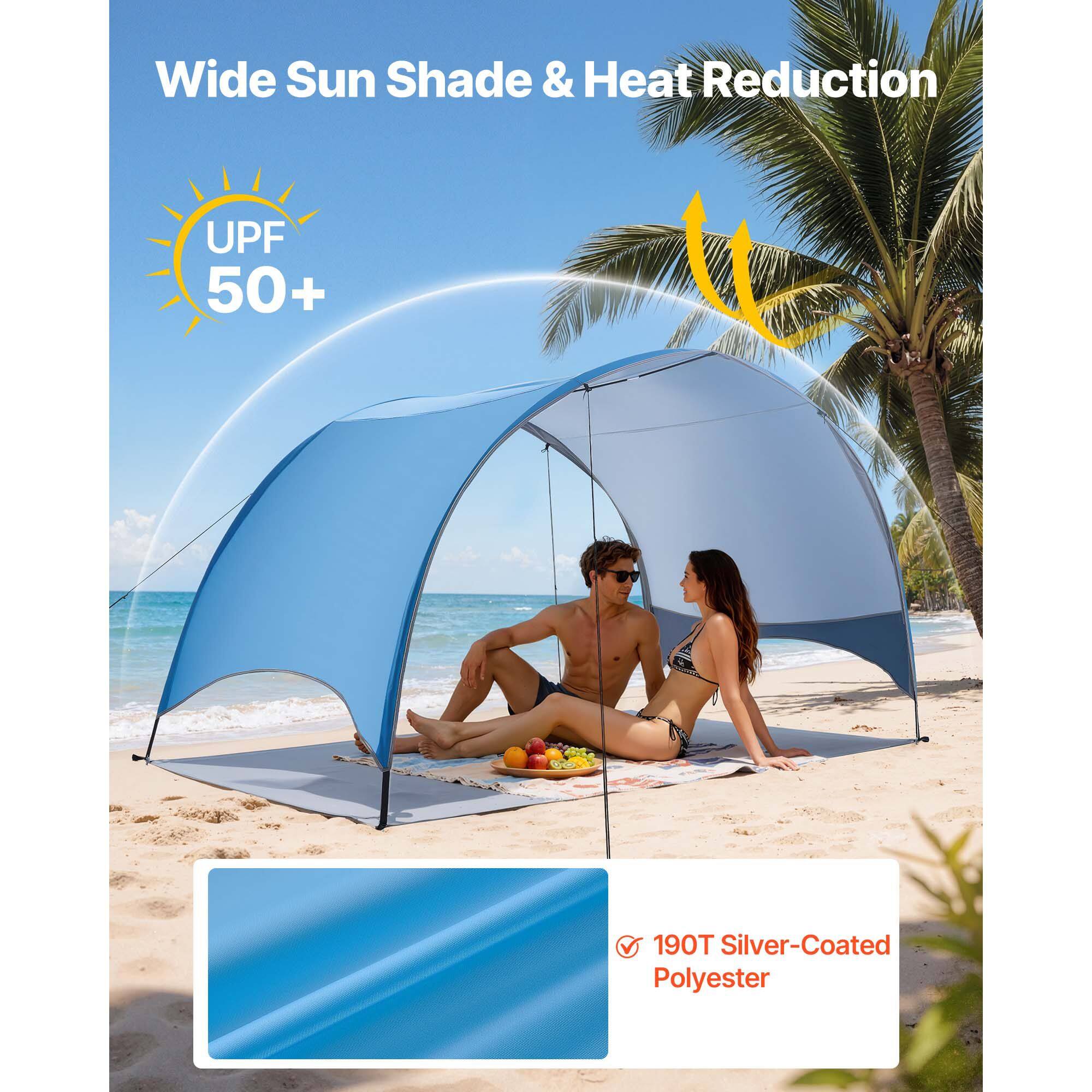 Wide Sun Shade & Heat Reduction  
UPF 50+  
190T Silver-Coated Polyester