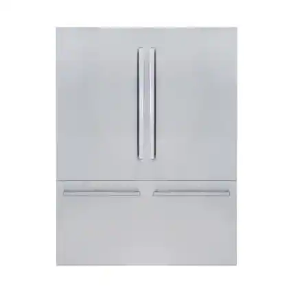 Front. Kucht - 60 in. 32 cu. ft. French Door Built -In Refrigerator in Custom Panel Ready - Stainless Steel Panels and Handles Included - Stainless Steel.