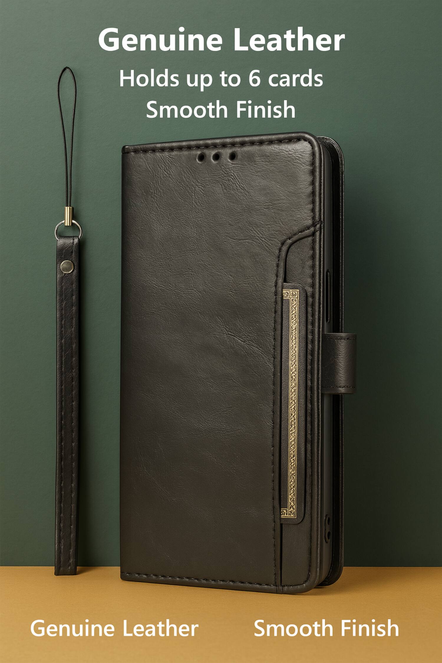 Genuine Leather  
Holds up to 6 cards  
Smooth Finish  

Genuine Leather  
Smooth Finish