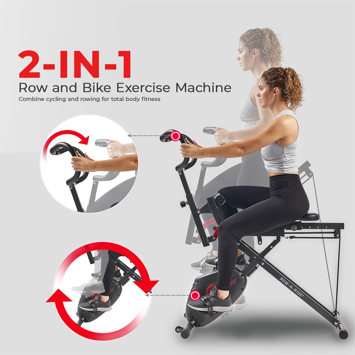 Sunny Health & Fitness Smart 2 in 1 Upright Row N Ride® Squat