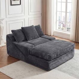 Vipbear - 69" Oversized Boneless Chaise Lounge Chair, Cloud Sleeper Sofa Couch for Living Room Apartments - Gray