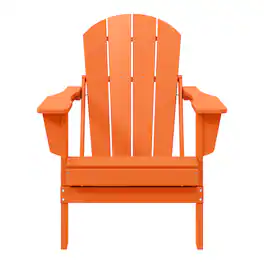 WestinTrends - Malibu HDPE Outdoor Patio Folding Poly Adirondack Chair - Orange