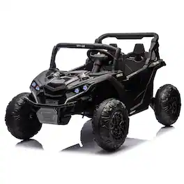 Boyel Living - 3+ 24V TwoSeater Kids Ride On UTV with Parents Remote Control Twin 80W Motor - Black