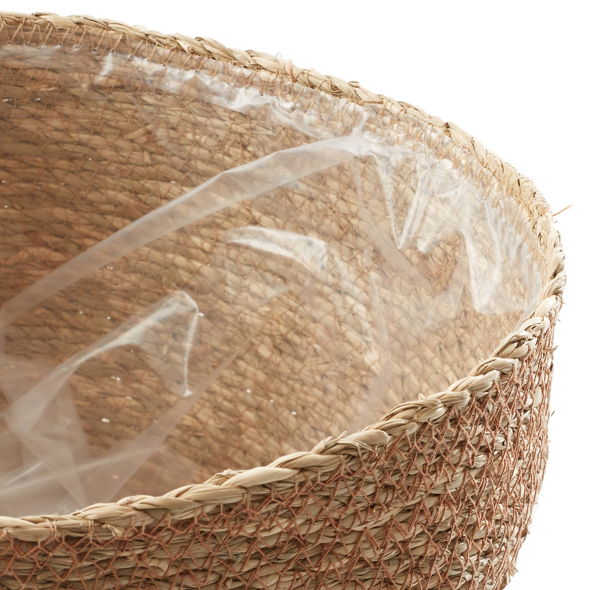 Alt View 3. Casafield - Set of 3 Seagrass Planter Baskets - Natural Flower Pot Covers w Liners - Natural.