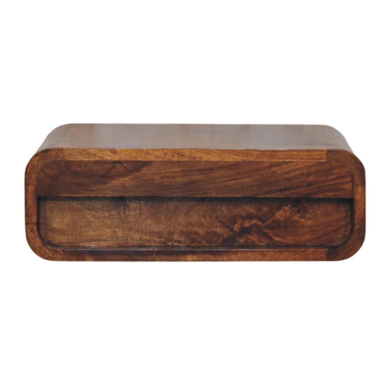 Alt View 5. Artisan Furniture - Artisan Furniture Solid Wood Avora Wall-Mounted Honey Caramel 1 Drawer Nightstand - Chestnut.