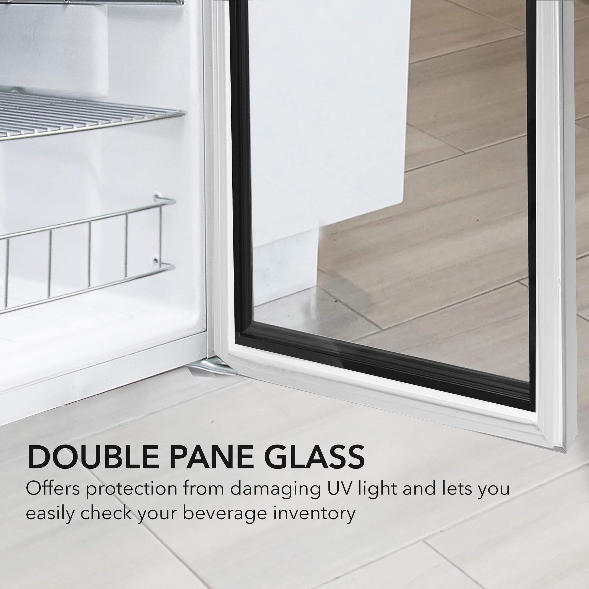 Alt View 16. Whynter - 120-Can Beverage Refrigerator - White Cabinet/Stainless Steel Trim.