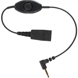 Jabra - Quick Disconnect (qd) to 3.5mm Phone Cord (0.3m) - Mini-phone/Quick Disconnect Audio Cable for Audio Device