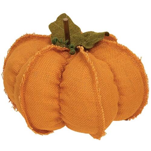 Left. BreeBe - Large Burlap Pumpkin 3 Asstd. - Multi.