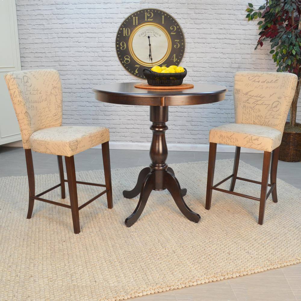 Alt View 1. Carolina Chair & Table - Fairview 36" Round Pedestal Bar Table - Espresso - Espresso.