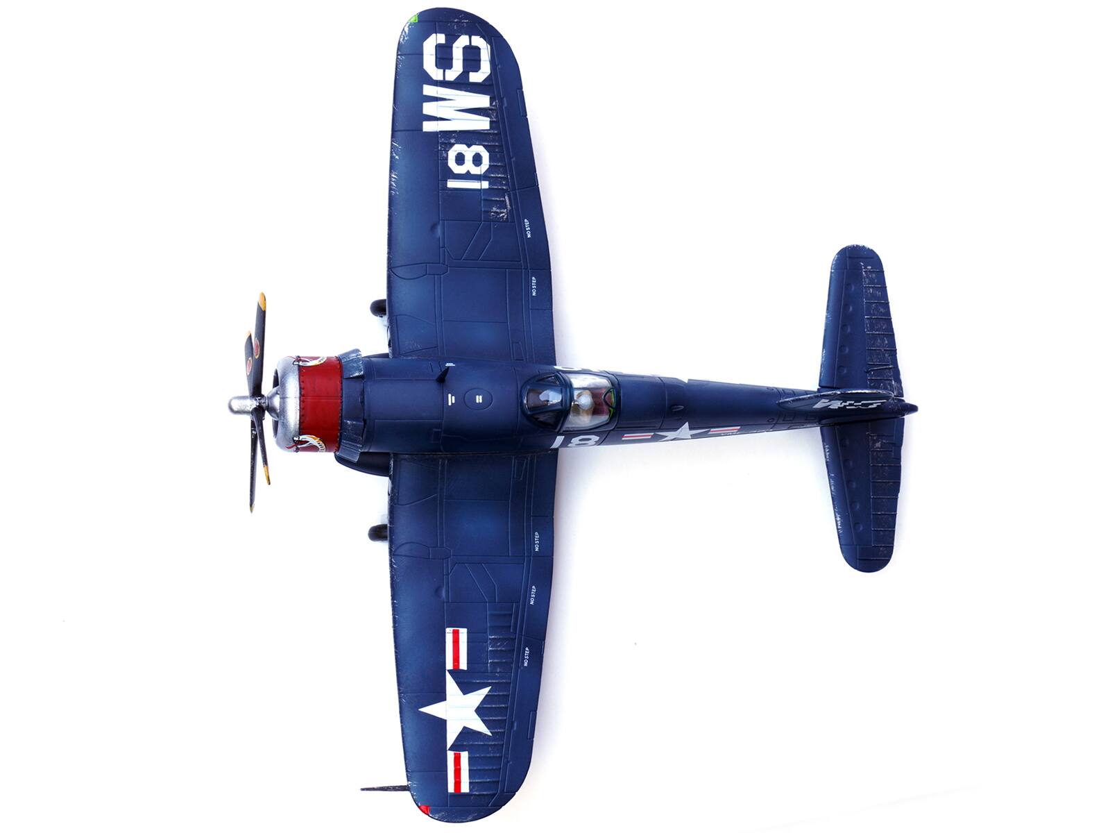 Back. Legion - Vought F4U-4 Corsair Fighter Plane Marine Fighter Squadron 323 (VMF-323) Death Rattlers USS Sicily (CVE-118) (1951) 1/72 - Blue.