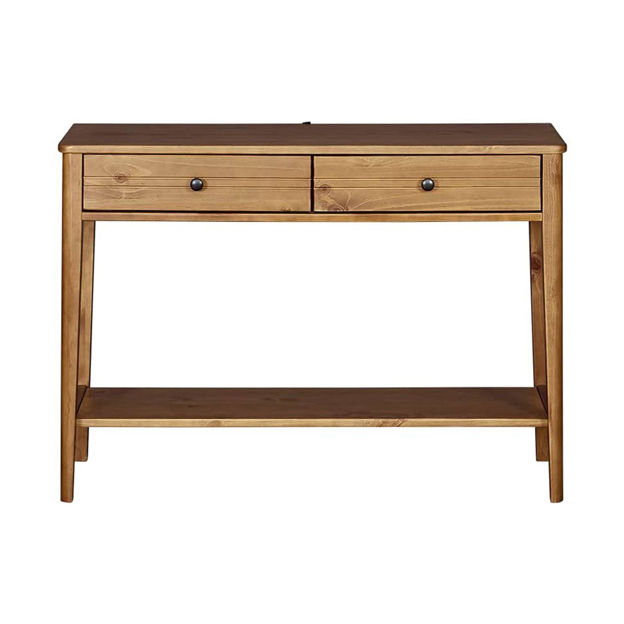 Alt View 1. MUSEHOMEINC - MUSEHOMEINC California Mid Century Wood Console Table with Drawers, Honey Brown - Honey Brown.