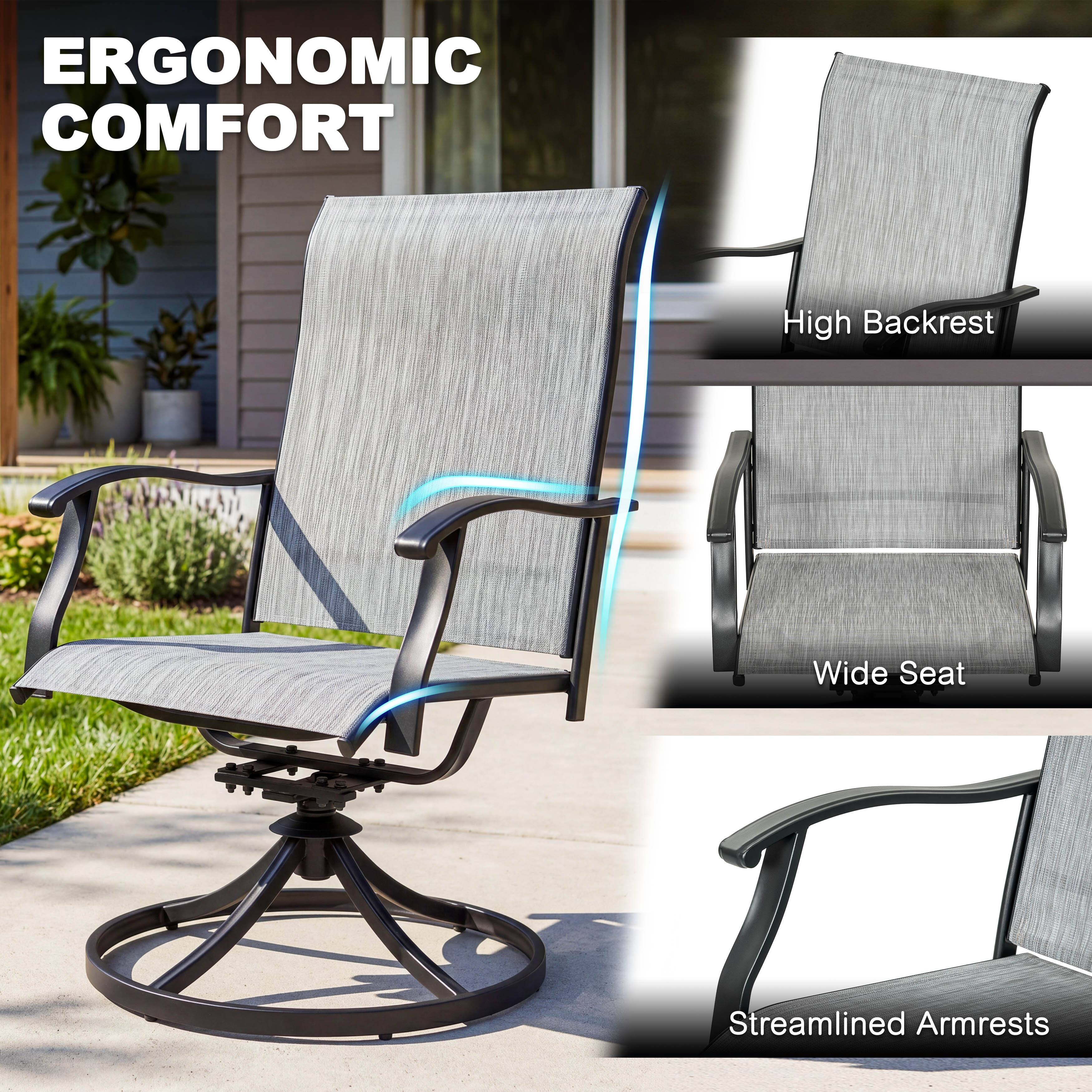 ERGONOMIC COMFORT

- High Backrest
- Wide Seat
- Streamlined Armrests