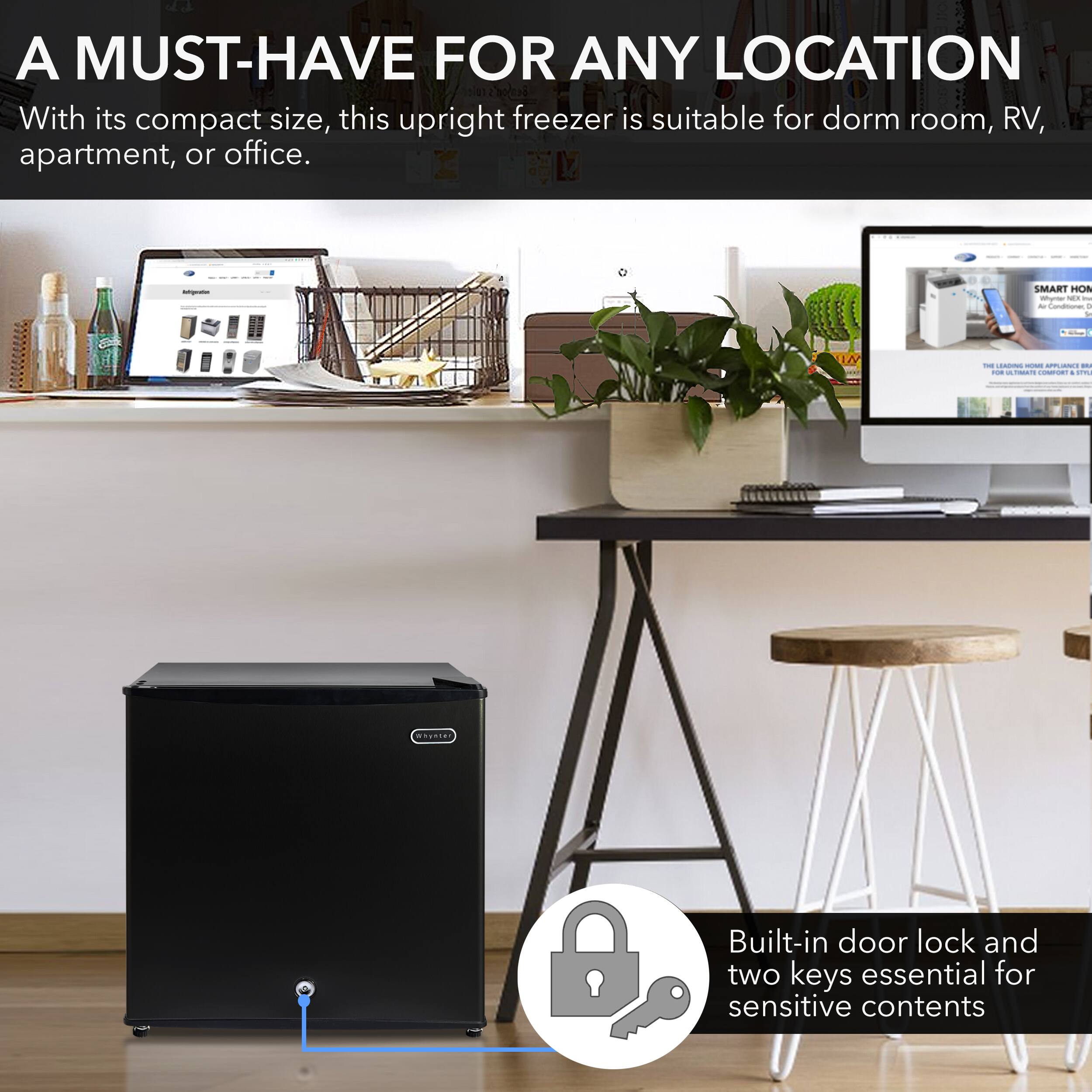 Alt View 2. Whynter - 1.1 Cu. Ft. Upright Freezer - Black.