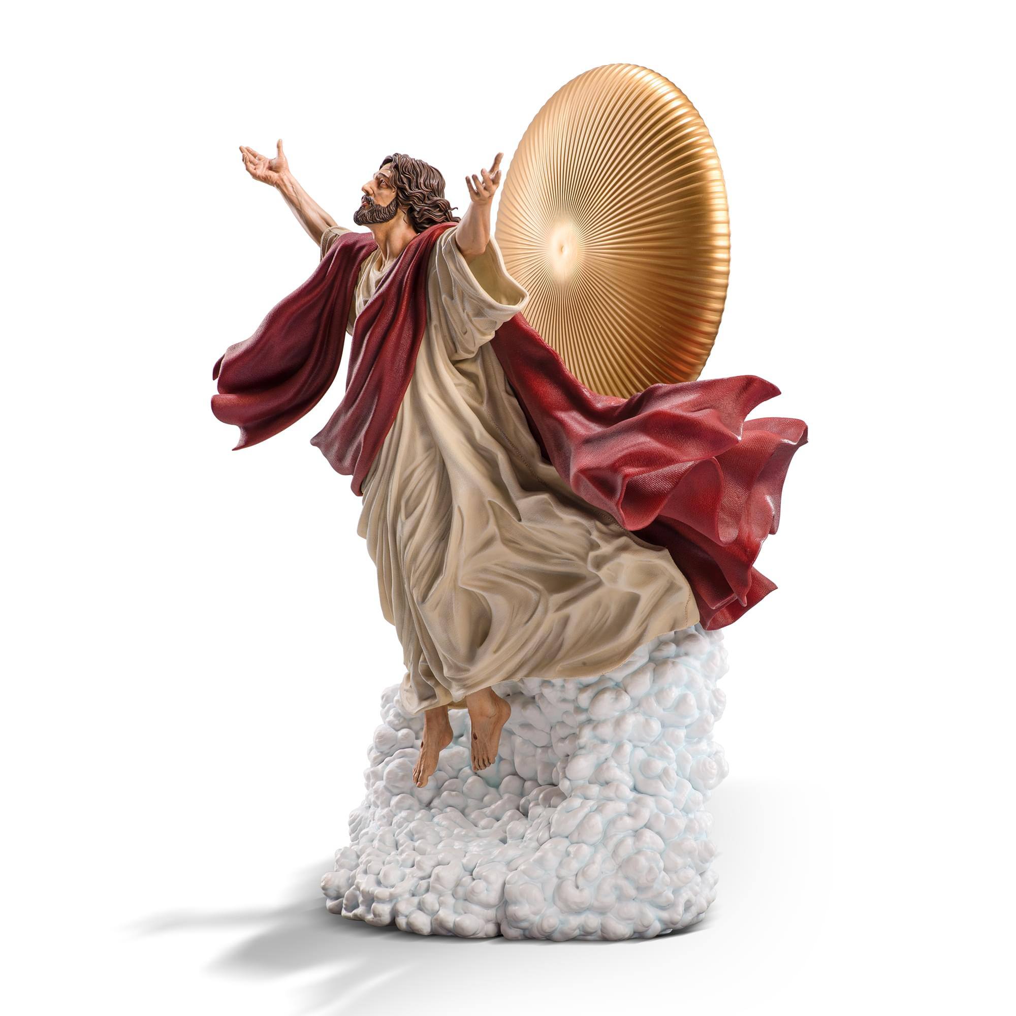 Alt View 1. Toynk - Ascension of Jesus Christ 27-Inch Premium Statue | 1:4 Scale Red Robe Edition - Red.