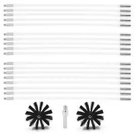 JETRANSPORT - 25 Feet Stove Pipe Clean Brush Extension Rods Flexible Fireplace Chimney Rod Rotary Air Duct Dryer Vent - 18 Rods / 25 Feet Length