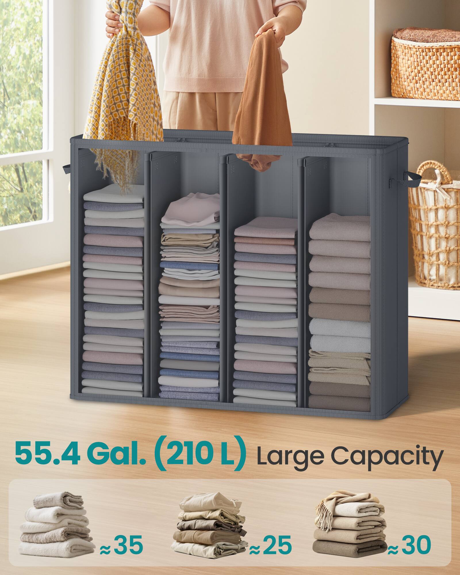55.4 Gal. (210 L) Large Capacity

- 35
- 25
- 30