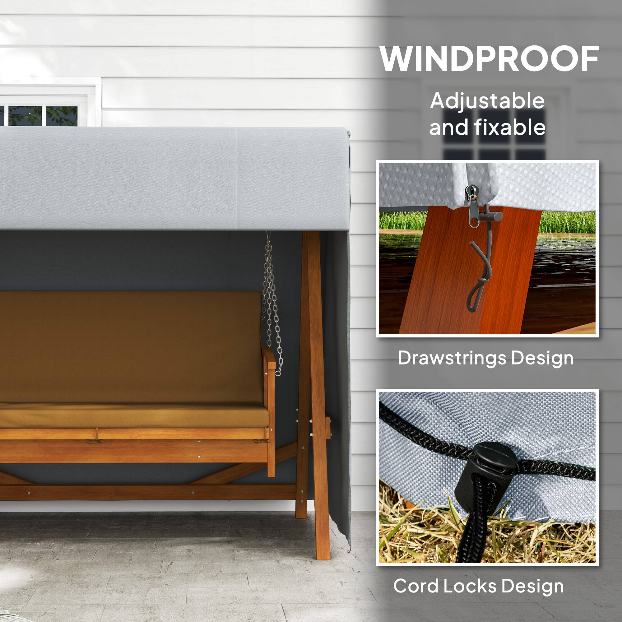 WINDPROOF
Adjustable and fixable
Drawstrings Design
Cord Locks Design