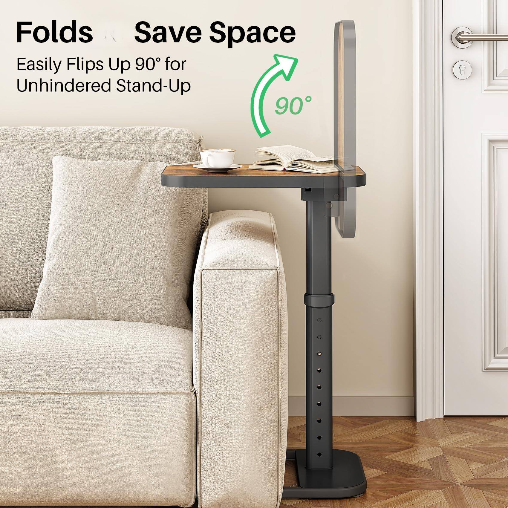 Folds  
Save Space  
Easily Flips Up 90° for Unhindered Stand-Up