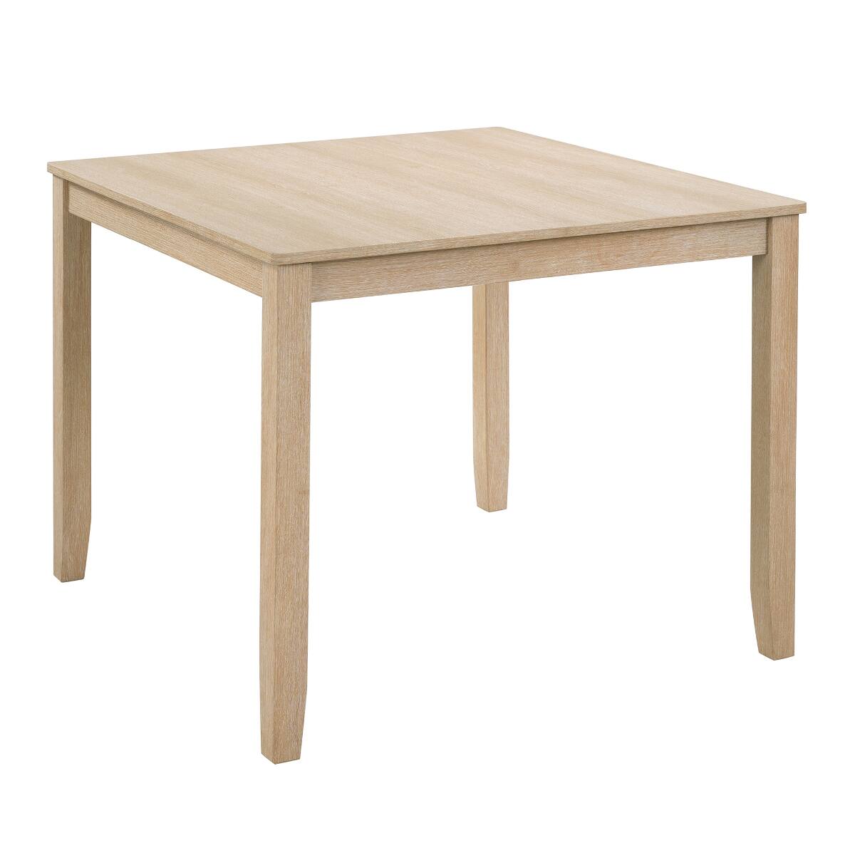 Alt View 8. Loheer - Loheer 5 Piece Dining Table Set for 4, Square Wood Table with Beige Upholstered Chairs, Light Oak - Light Oak and Beige.